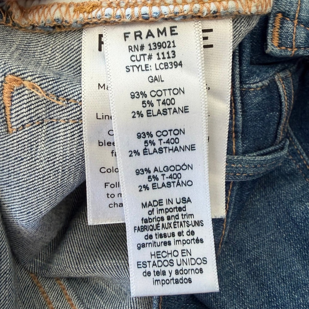FRAME Le Crop Bell High Rise Flare Jeans Blue Medium Wash Women's Size 29 - Picture 9 of 9